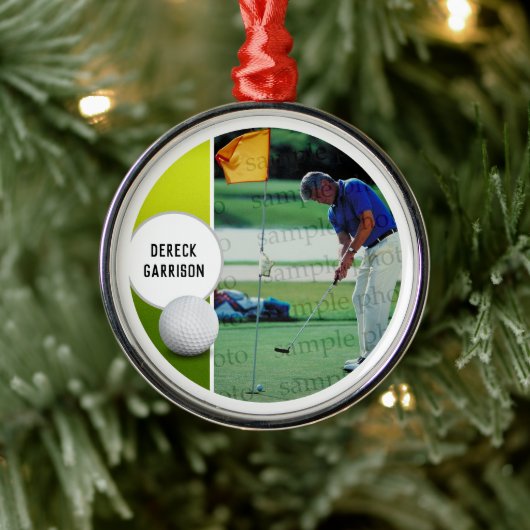 Foto Golf Player |  Metalen Ornament (Boom)