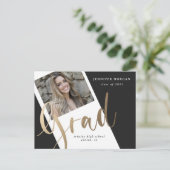 Foto Goud afstuderen Foto Aankondiging briefkaart (Staand voorkant)