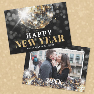 Foto Goud Gelukkig Nieuwjaar Feestdagenkaart