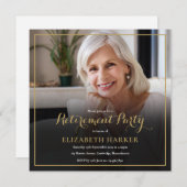 Foto Goud Script Elegant Pensioen Partij Kaart (Voorkant / Achterkant)