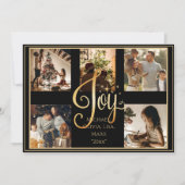 Foto Gouden Kerstkaart met Joy Script (Voorkant)
