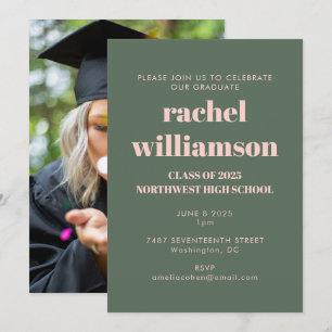 Foto Graduation Party Class van 2024 Roze Groen Kaart