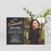 Foto Graduation Party Invitation | Chalkboard Kaart (Staand voorkant)