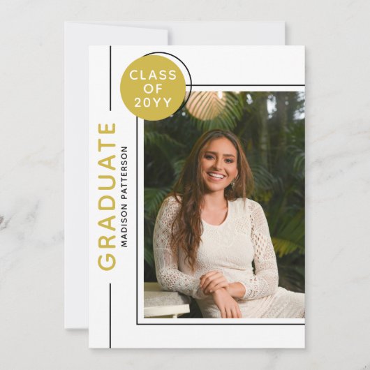 Foto Graduation Party Modern Script Black Gold (Voorkant)