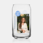 Foto Graduation Party Modern Script Blue Blikvorm Glas (Voorkant)