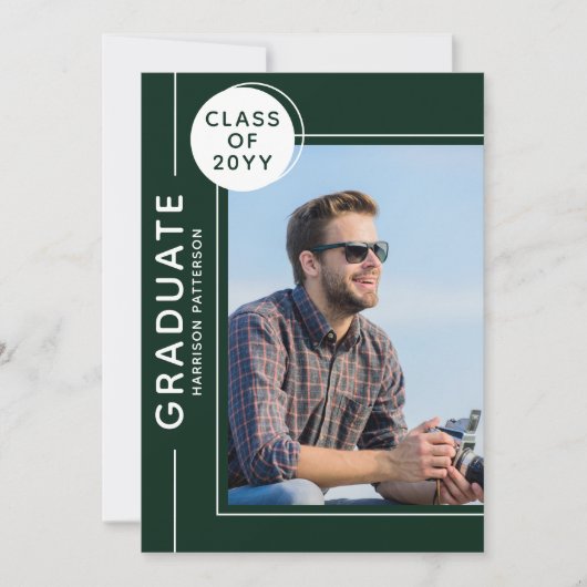 Foto Graduation Party Modern Script Green White (Voorkant)