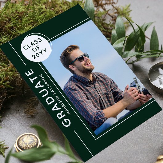 Foto Graduation Party Modern Script Green White