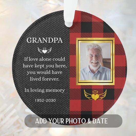 Foto Granddad Quote gepersonaliseerd Ornament