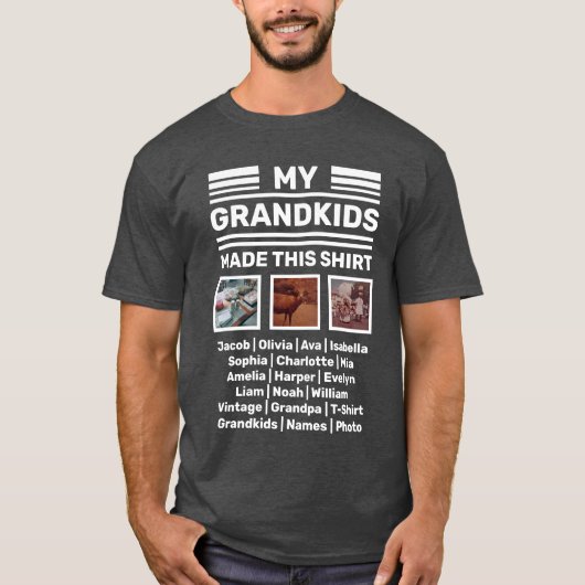 Foto: Grandpa T-Shirt met Grandchildren Names (Voorkant)