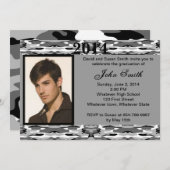 Foto Gray Camo Afstuderen Uitnodiging (Voorkant / Achterkant)