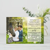 Foto Green Spring Script Country Post Wedding Kaart (Staand voorkant)