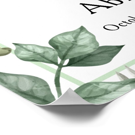 Foto Greenery Celebrating the life Funeral Poster (Hoek)