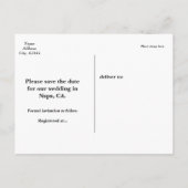 FOTO Grijs & Roze Banner SAVE THE DATE Briefkaart (Achterkant)