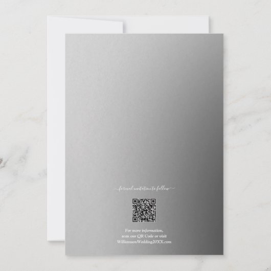 Foto Grijze QR-code Weddenschap Save The Date (Achterkant)