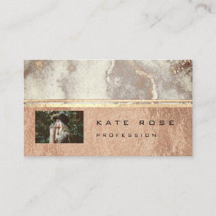 Foto Grijze Stripes Marble Roos Gold Makeup koper Visitekaartje