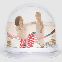 Foto groen & rood geplakt gebonden met boog kerst sneeuwbol