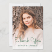 Foto Groene Glitter Drip Verjaardag Bedankkaart (Voorkant)