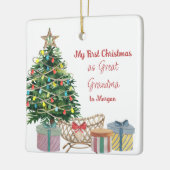 Foto: Grootmoeder eerste kerstboom en Wieg Keramisch Ornament (Links)