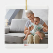 Foto: Grootmoeder eerste kerstboom en Wieg Keramisch Ornament (Achterkant)