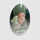 Foto Grootouders Eerste Kerstmis Groen Schrift Ornament (voorkant)