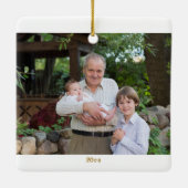 Foto: Grootvader eerste kerstboom en Wieg Keramisch Ornament (Achterkant)