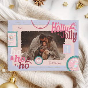 Foto Groovy Notenkraker Retro Pastel Kerstmis Feestdagenkaart