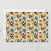 Foto Groovy Retro 70s Bloemenbruiloft Save The Date (Achterkant)