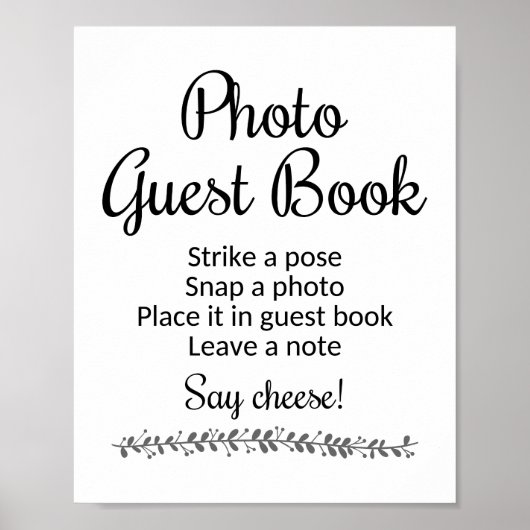Foto Guest Book Wedding Sign - Rochester Poster (Voorkant)