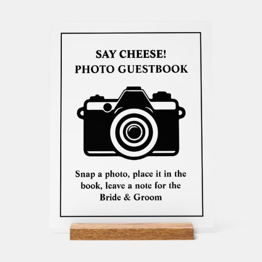 Foto Guestbook Wedding Acryl Teken Acryl Bord (Voorkant)