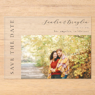 Foto H MOD Eenvoudige Save the Date Acryl Uitnodigingen