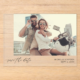 Foto H MOD Simple Save the Date 1b Acryl Uitnodigingen