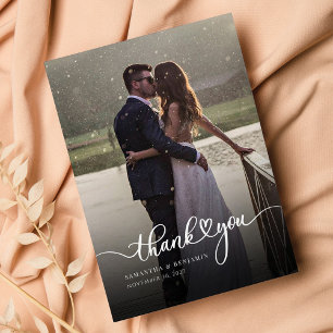 Foto Hand-Lettered Wedding Dank u kaart Notitiekaartje