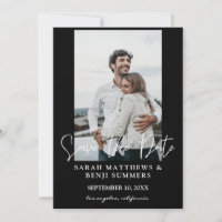 Foto & hand Typografie Save the Date 2 Black Vert