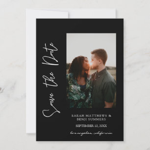 Foto & hand Typografie Sparen Datum 3 B Verticaal Kaart