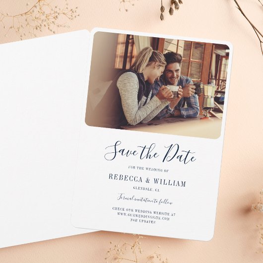 Foto Handgeschreven bruiloft Bewaar de datum Save The Date