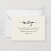 Foto Handgeschreven Moderne bruiloft Dank u Notitiekaartje (Achterkant)