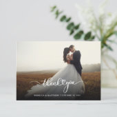 Foto Handgeschreven Script Bruiloft Bedankkaart (Staand voorkant)