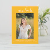 Foto Handgeschreven Script Gold Afstuderen Kaart (Staand voorkant)