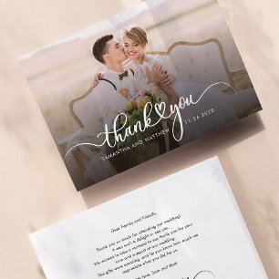 Foto handgeschreven trouw-trouhthank-briefkaart
