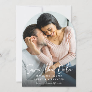 Foto - Handschrift 2 Verticaal Save the Date Arc Kaart