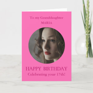 Foto Happy Birthday kleindochter 17 PINK Elke leef Kaart