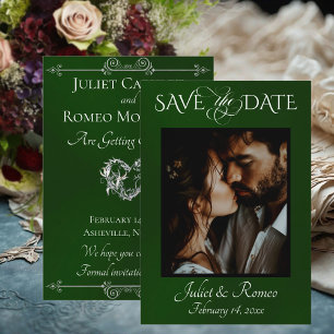 Foto & Hart Bewaar de datum op Emerald Save The Date