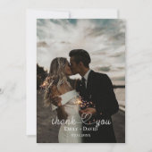 Foto Hart Hand-Lettered Wedding Dank u Bedankkaart (Voorkant)