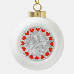 Foto hart Kerstballen   Uw eigen afbeelding toevoe Keramische Bal Ornament