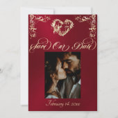 Foto & Hart Monogram - Rood Save The Date (Voorkant)