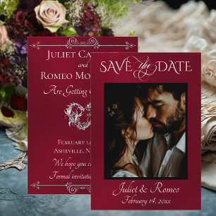 Foto & Hart Save the Date op Burgundy