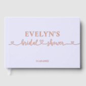 Foto Hart Script Bruidsfeest Lavendel Gastenboek (Voorkant)