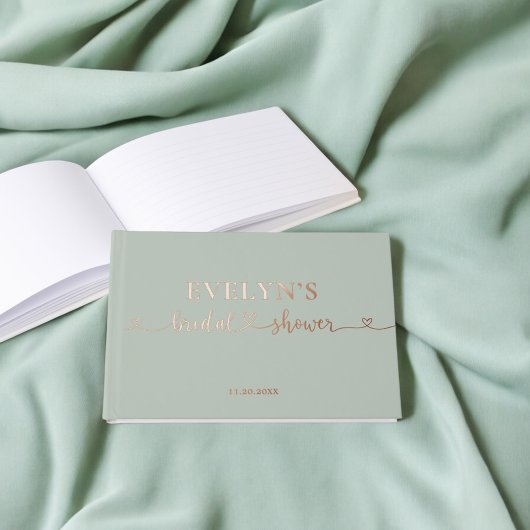 Foto Hart Script Bruidsfeest Sage Groen Gastenboek