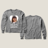 Foto hartnaam verjaardag meisje grijs (Voorkant /achterkant)