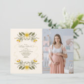 Foto  hemelbotanisch Baby shower Kaart (Staand voorkant)